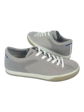 Rothy’s The Lace Up Knit Sneaker Womens 7 Light Grey Comfort Everyday Like New